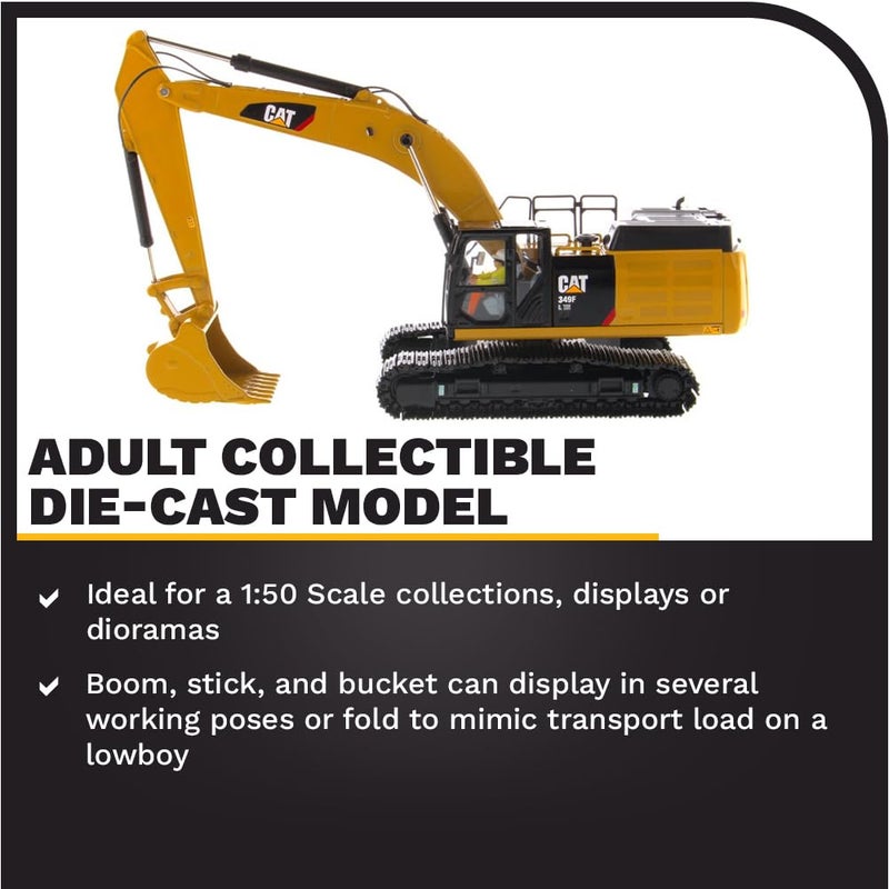 Diecast Masters ماسترز داي كاست كات كاتربيلر 349F L XE حفار هيدروليكي مع مشغل سلسلة هاي لاين 1/50 نموذج داي كاست 85943 - Image 3